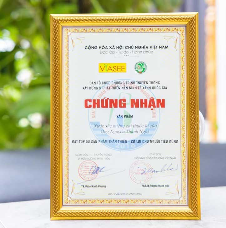 Giấy chứng nhận Sản phẩm thân thiện
